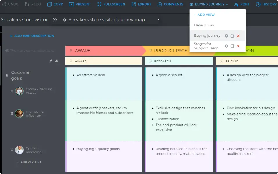creating different marketing map views