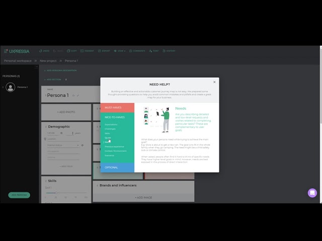 Need ideas for your Persona? Check out built-in tips.